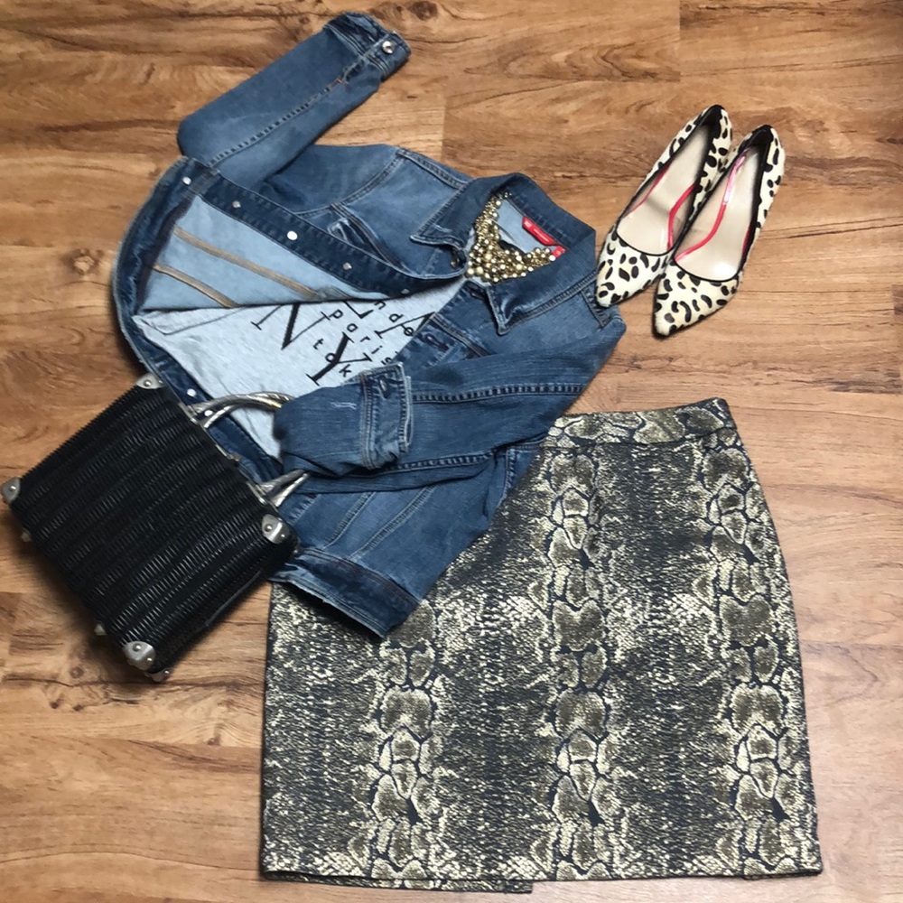 Snake Print Pencil Skirt